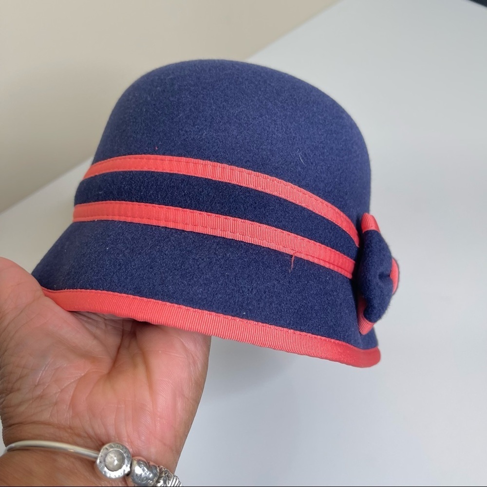 Janie and jack Navy And Pink Cloche Hat 2t-3